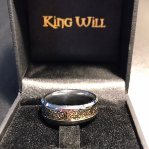 King Will Mens 8mm Tungsten Wedding Band (11.5)